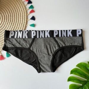 Victoria’s Secret PINK Logo Hipster Panty Gray Large NEW Rare